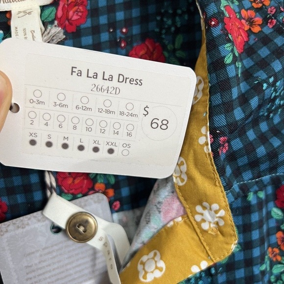 Matilda Jane Floral Plaid Check Shirt Dress Green Button Down S Longsleeves New - Picture 8 of 8